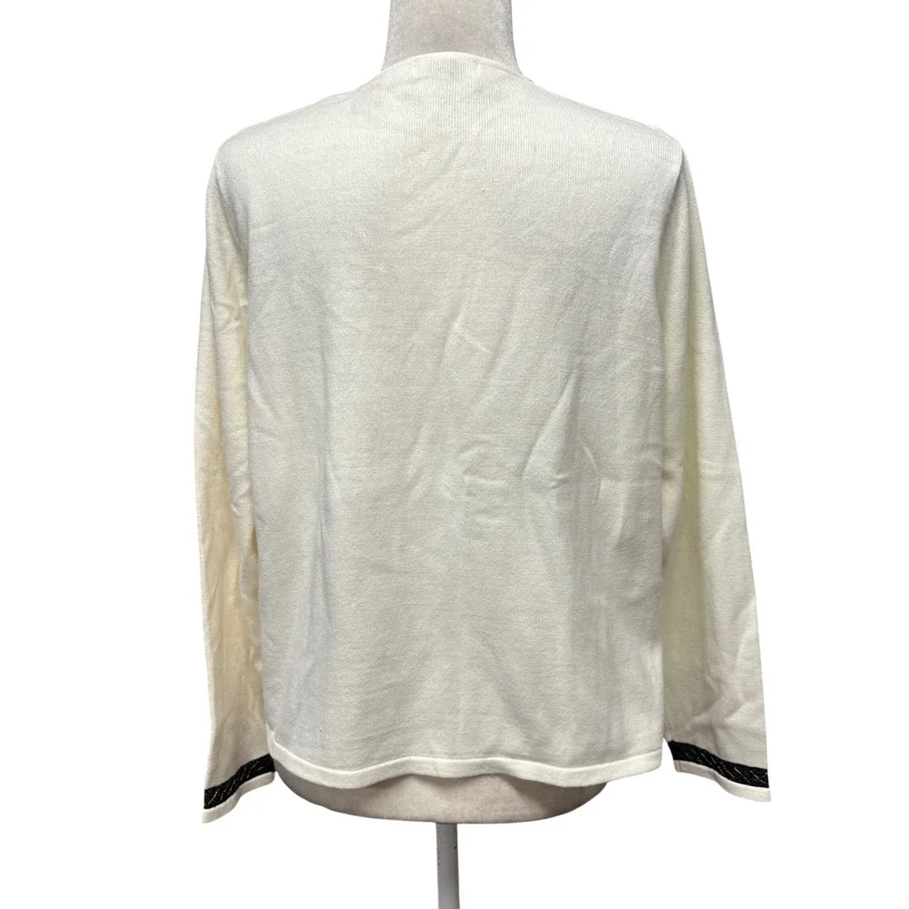 Vintage‎ Y2K 90s Womens Tunic Cardigan Size L Minimalist Old Money Grannycore